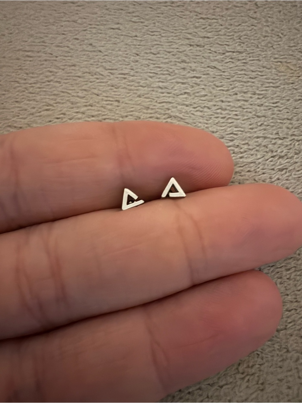 Minimal Triangle Stud Earrings in Silver